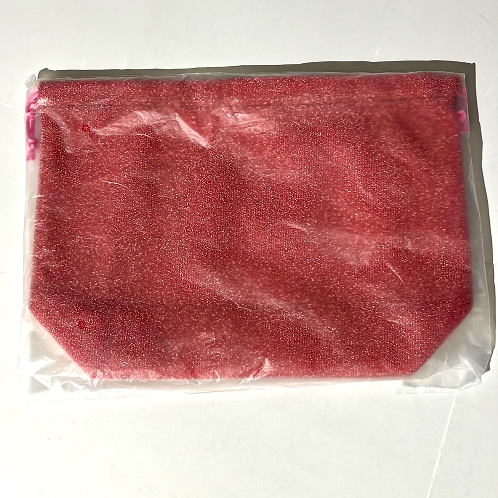 Ulta pink glitter drawstring closure makeup cosmetic bag NEW!